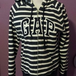 Stripped zip up hoodie